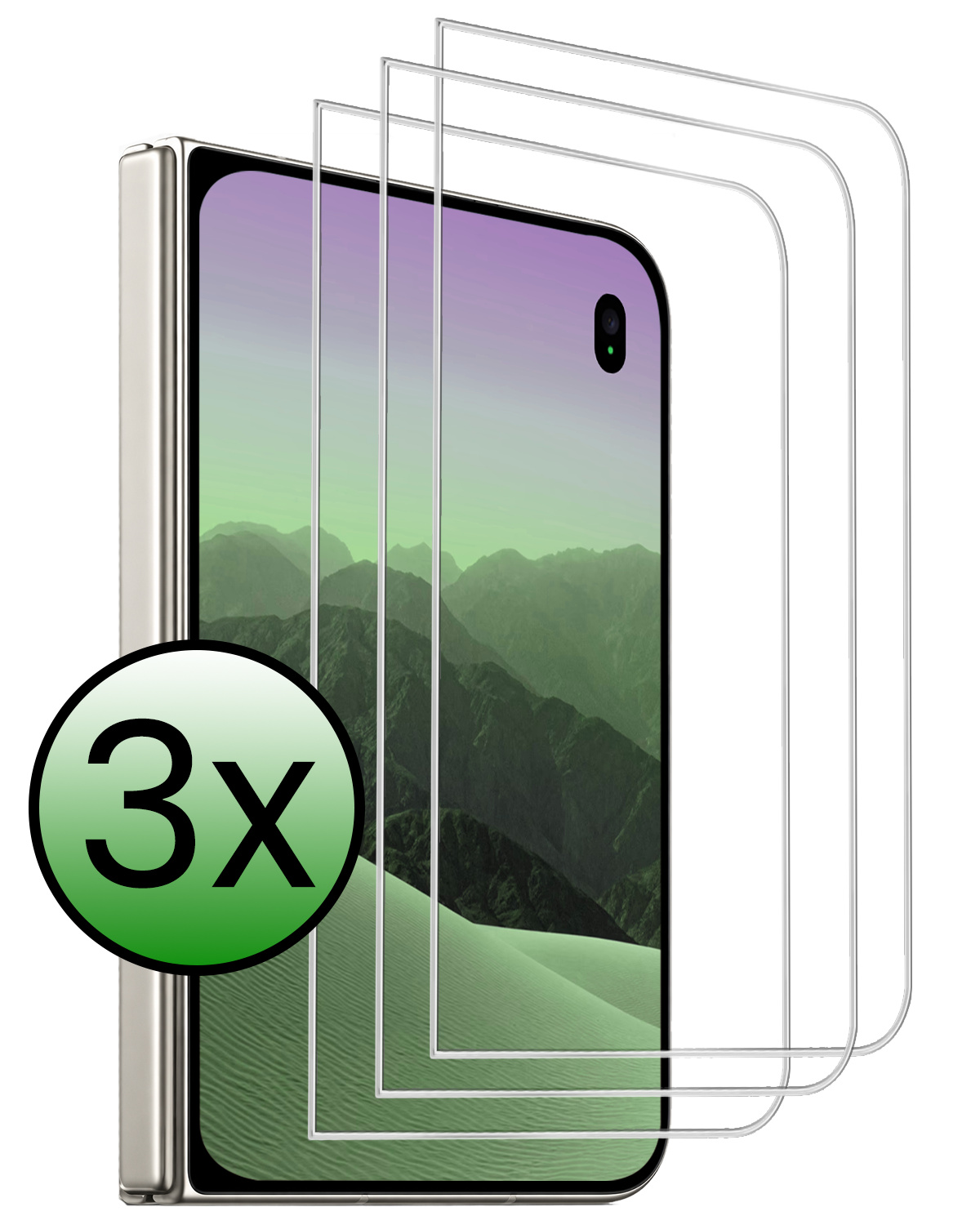 BASEY. BASEY. iPhone Duo Screenprotector Glas Met Dichte Notch - 3 PACK