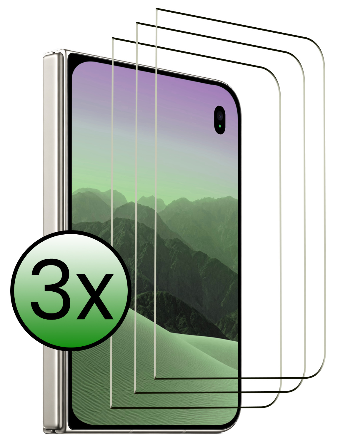 BASEY. BASEY. iPhone Duo Screenprotector Glas Full Cover 2D - 3 PACK