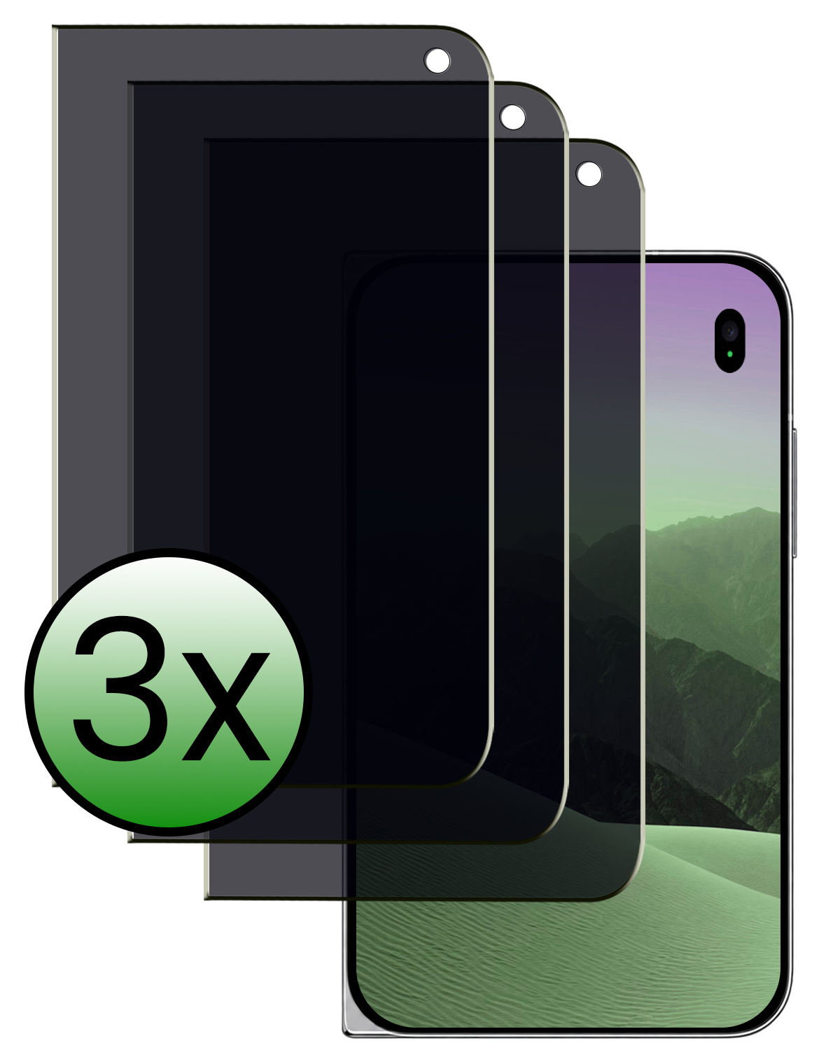 BASEY. BASEY. iPhone Duo Screenprotector Glas Privacy - 3 PACK