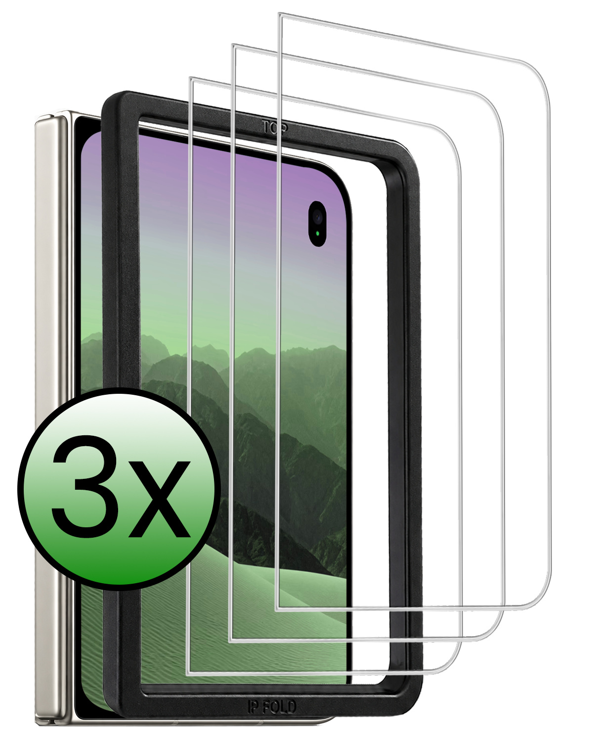 BASEY. BASEY. iPhone Duo Screenprotector Met Installatieframe - 3 PACK