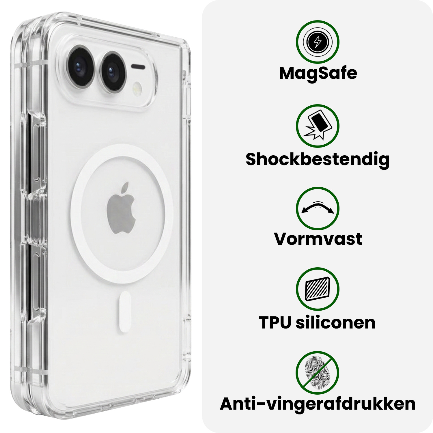 BASEY. BASEY. iPhone Duo Magsafe Hoesje - Transparant