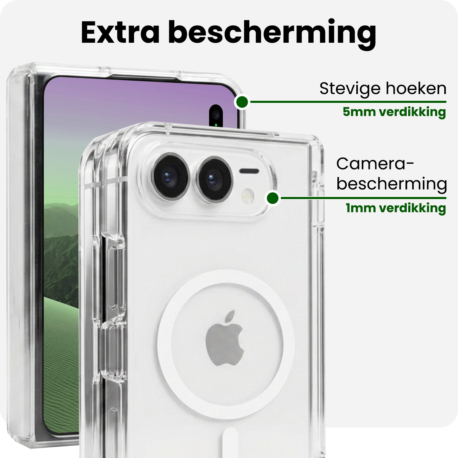 BASEY. BASEY. iPhone Duo Magsafe Hoesje - Transparant