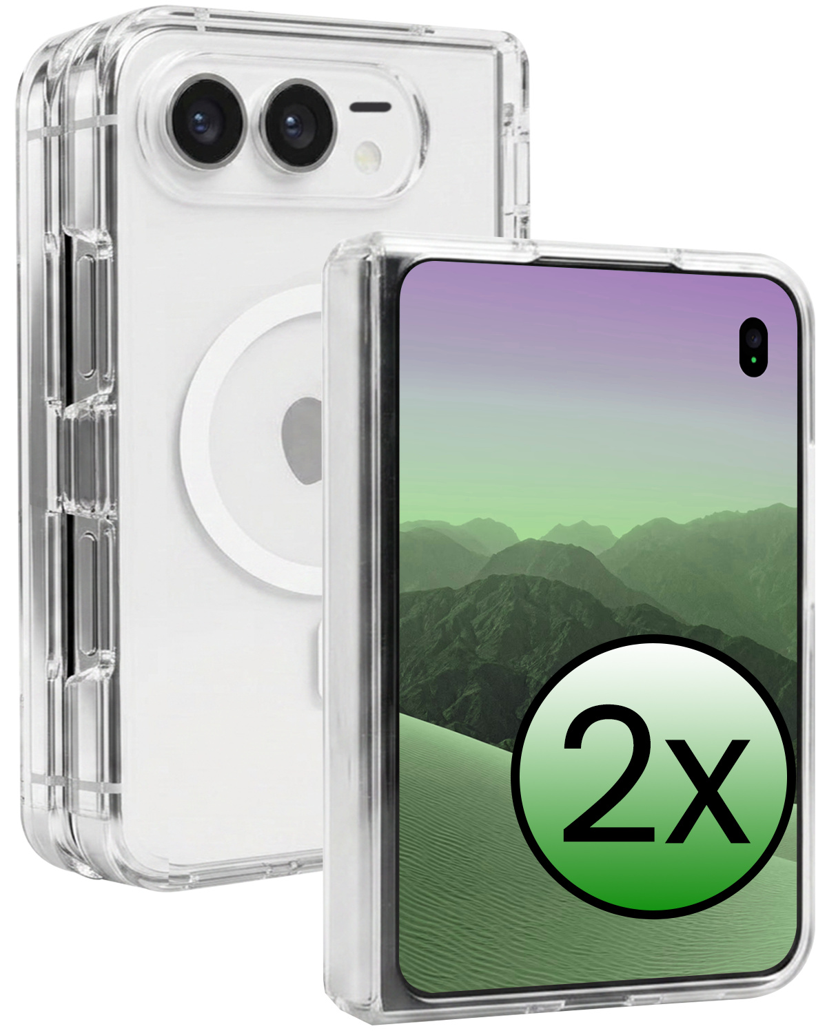 BASEY. BASEY. iPhone Duo Magsafe Hoesje - Transparant - 2 PACK