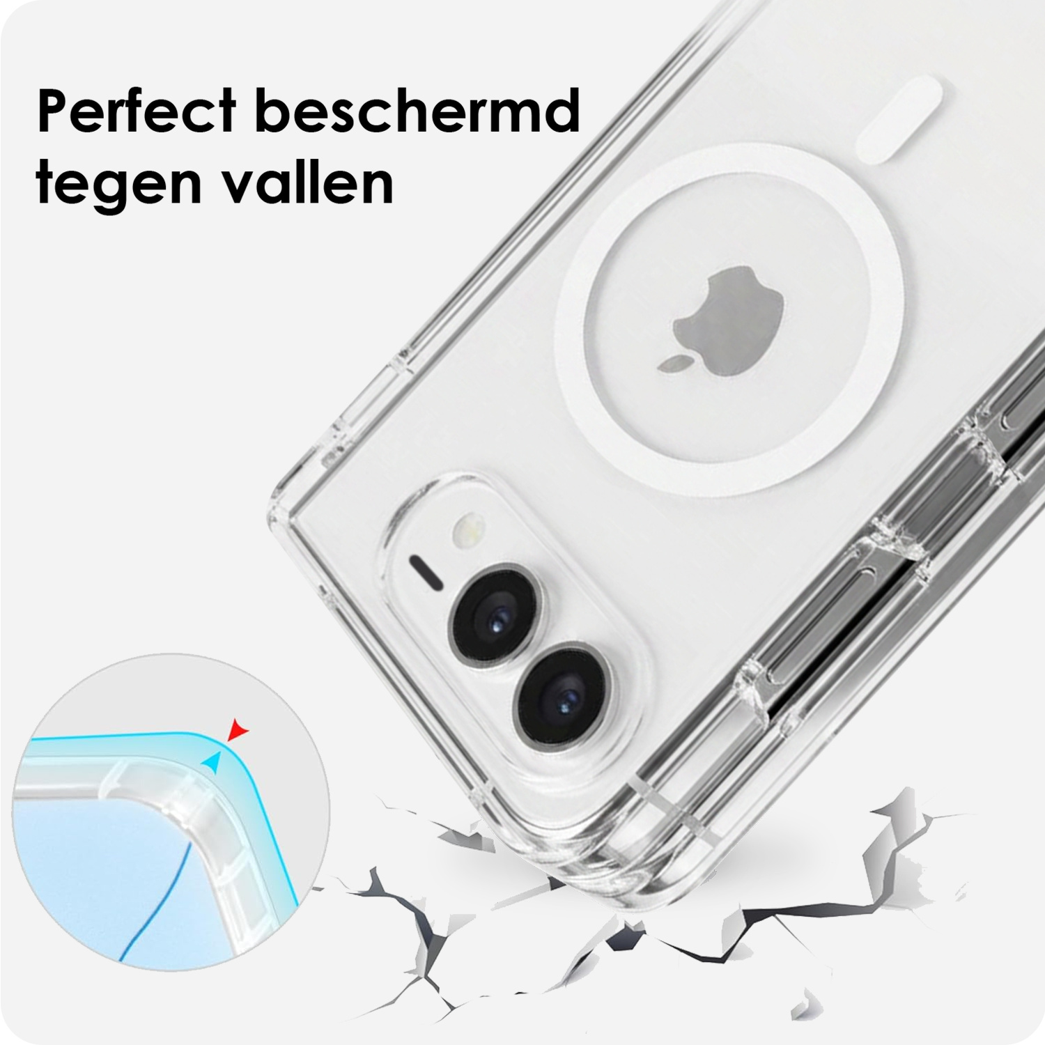 BASEY. BASEY. iPhone Duo Magsafe Hoesje - Transparant - 2 PACK