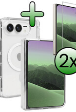 BASEY. BASEY. iPhone Duo Magsafe Hoesje Transparant Met 2x Screenprotector