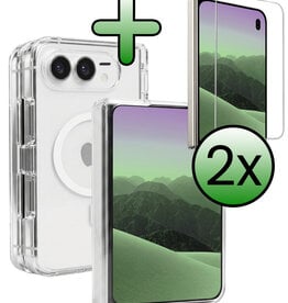 BASEY. BASEY. iPhone Duo Magsafe Hoesje Transparant Met 2x Screenprotector
