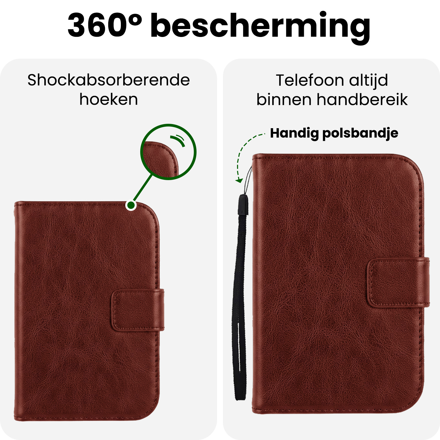 BASEY. BASEY. iPhone Duo Hoesje Bookcase - Bruin