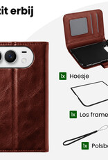 BASEY. BASEY. iPhone Duo Hoesje Bookcase - Bruin