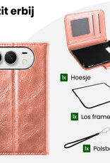 BASEY. BASEY. iPhone Duo Hoesje Bookcase - Rose Goud