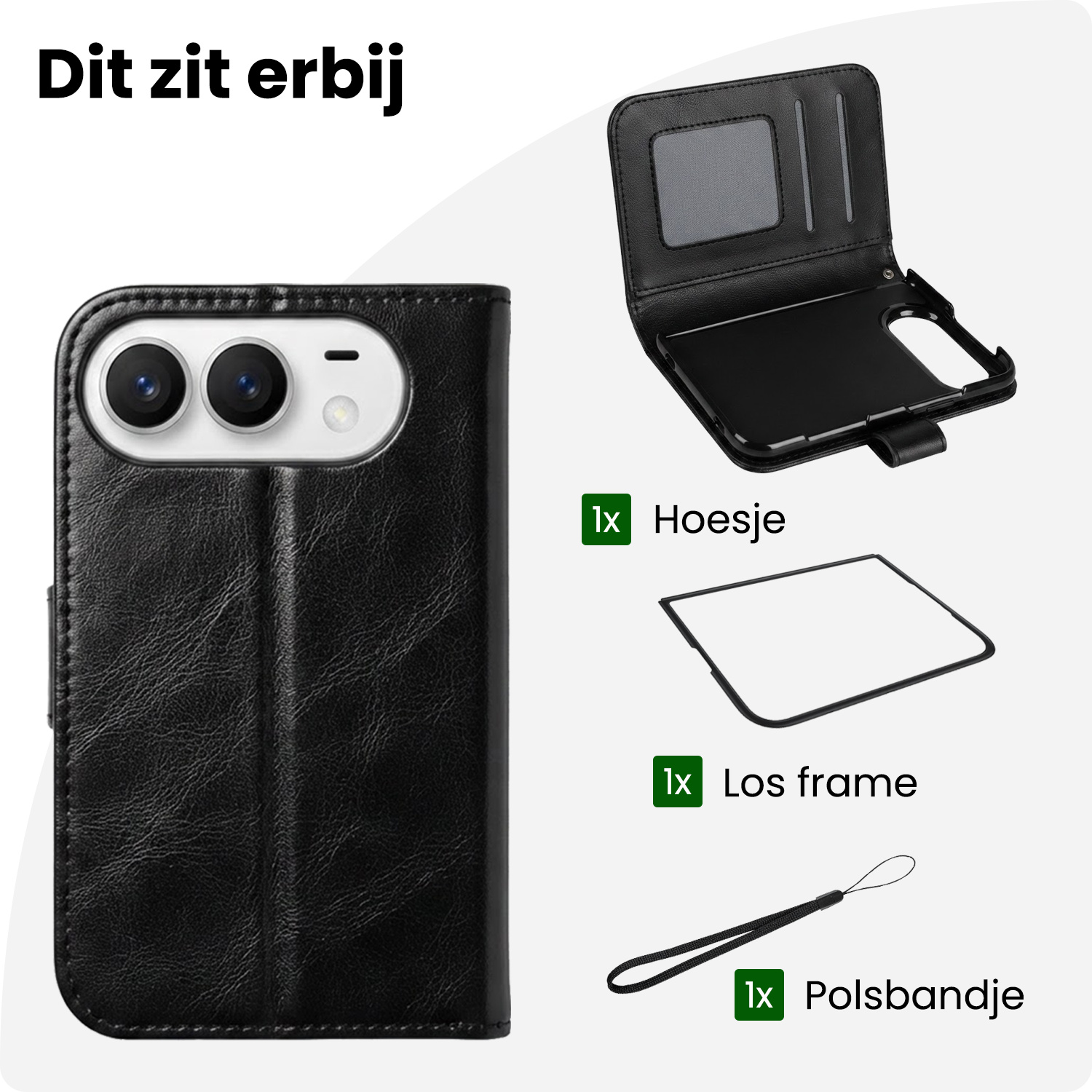 BASEY. BASEY. iPhone Duo Hoesje Bookcase - Zwart