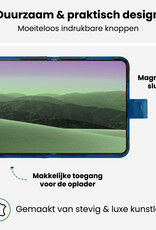 BASEY. BASEY. iPhone Duo Hoesje Bookcase Met Screenprotector - Donkerblauw