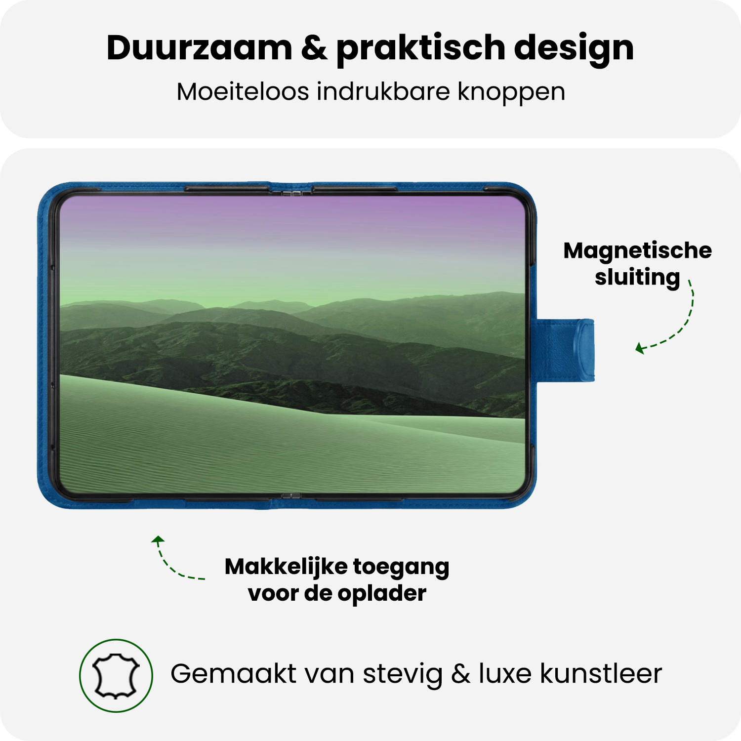 BASEY. BASEY. iPhone Duo Hoesje Bookcase Met Screenprotector - Donkerblauw
