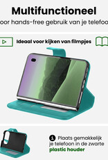 BASEY. BASEY. iPhone Duo Hoesje Bookcase Met Screenprotector - Turquoise