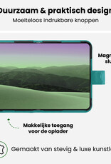 BASEY. BASEY. iPhone Duo Hoesje Bookcase Met Screenprotector - Turquoise