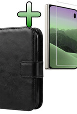 BASEY. BASEY. iPhone Duo Hoesje Bookcase Met Screenprotector - Zwart