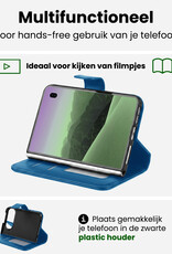 BASEY. BASEY. iPhone Duo Hoesje Bookcase Met 2x Screenprotector - Donkerblauw