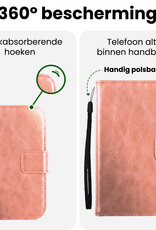 BASEY. BASEY. iPhone Duo Hoesje Bookcase Met 2x Screenprotector - Rose Goud
