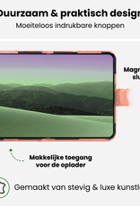 BASEY. BASEY. iPhone Duo Hoesje Bookcase Met 2x Screenprotector - Rose Goud