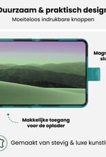 BASEY. BASEY. iPhone Duo Hoesje Bookcase Met 2x Screenprotector - Turquoise
