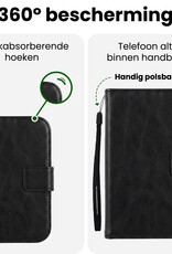 BASEY. BASEY. iPhone Duo Hoesje Bookcase Met 2x Screenprotector - Zwart