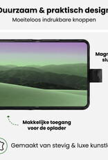 BASEY. BASEY. iPhone Duo Hoesje Bookcase Met 2x Screenprotector - Zwart