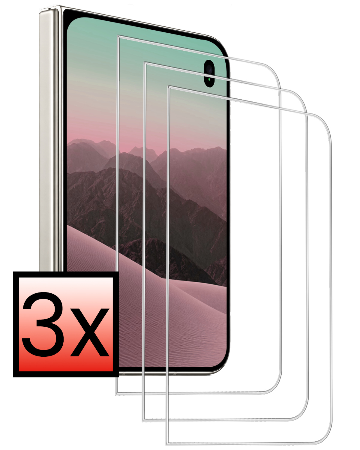 NoXx NoXx iPhone Duo Screenprotector Glas Met Dichte Notch - 3 PACK
