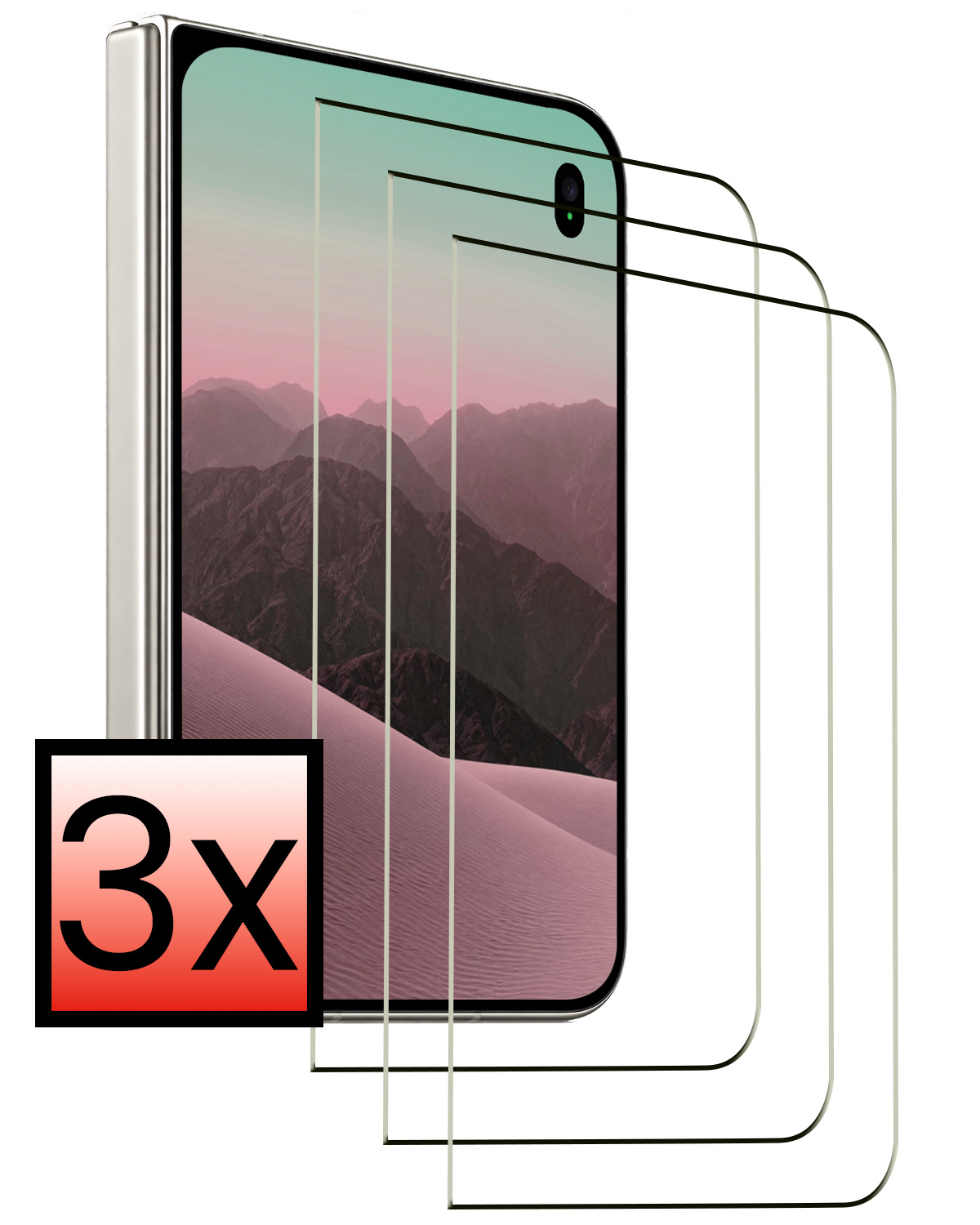 NoXx NoXx iPhone Duo Screenprotector Glas Full Cover 2D - 3 PACK