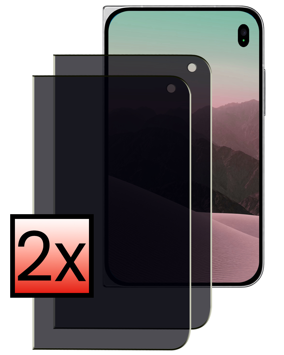 NoXx NoXx iPhone Duo Screenprotector Glas Privacy - 2 PACK