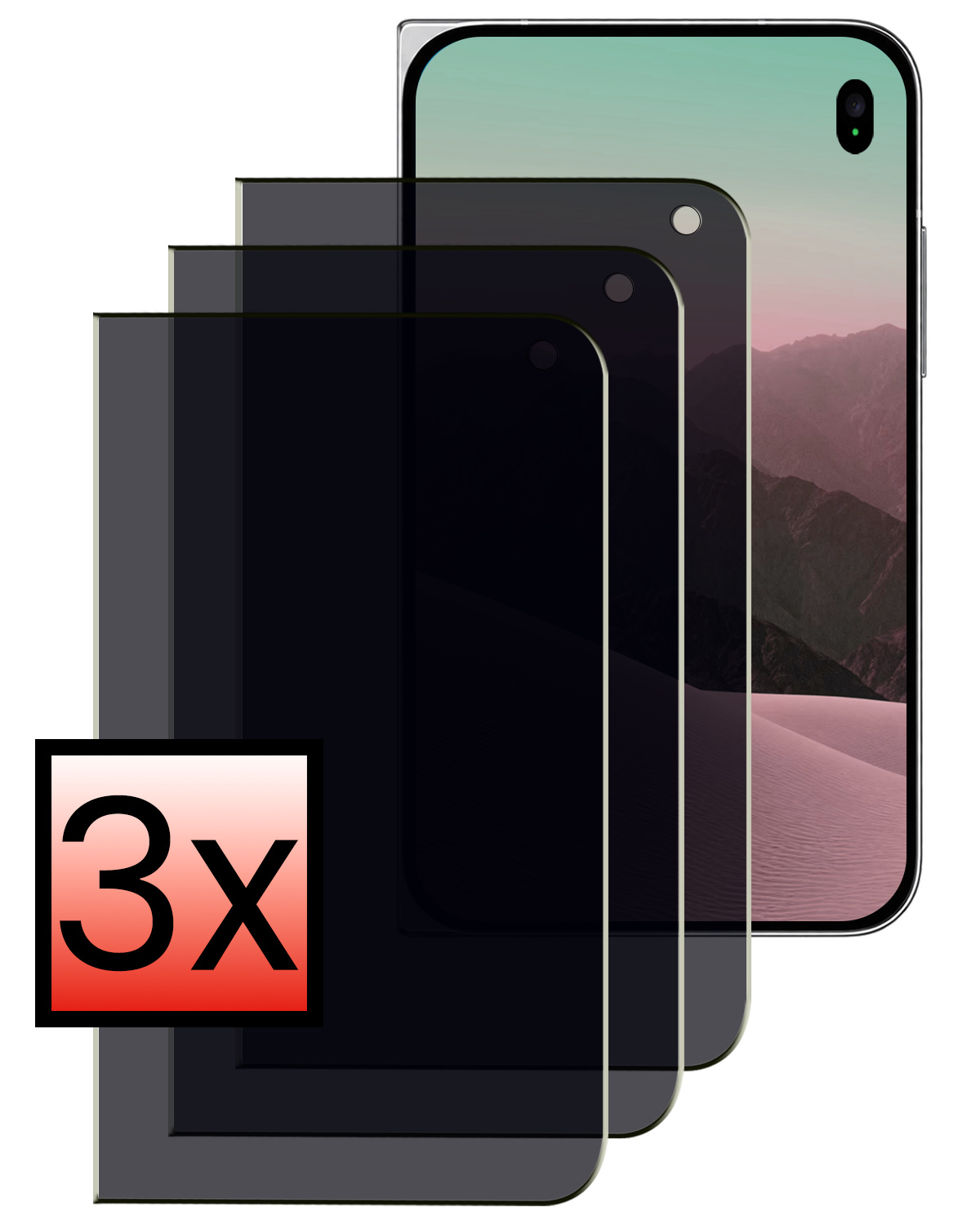 NoXx NoXx iPhone Duo Screenprotector Glas Privacy - 3 PACK