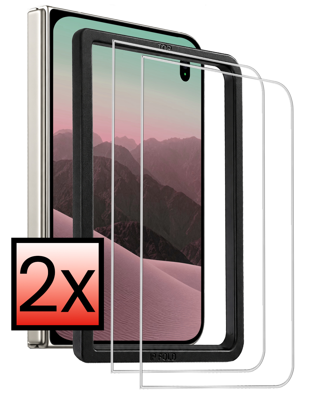NoXx NoXx iPhone Duo Screenprotector Met Installatieframe - 2 PACK