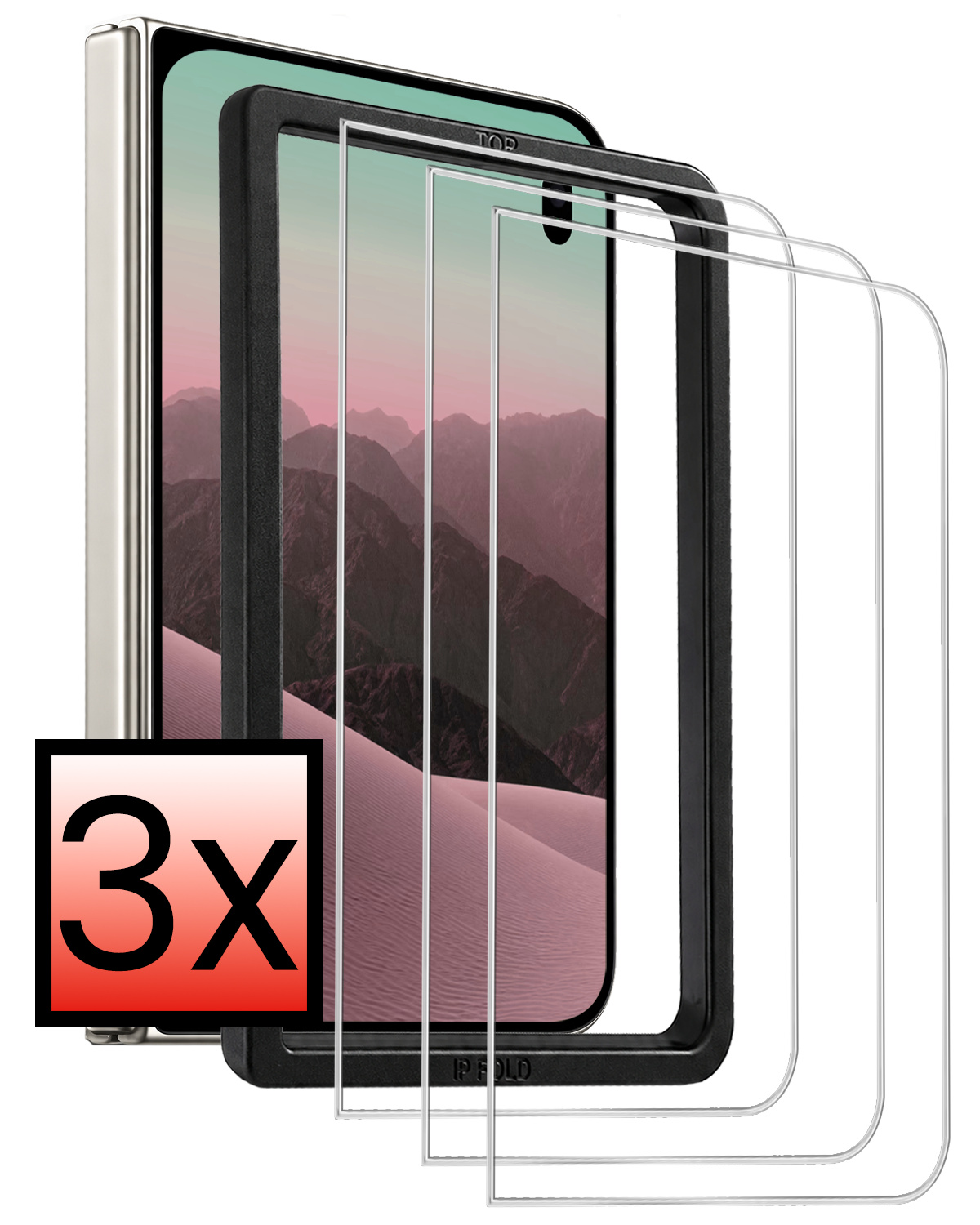 NoXx NoXx iPhone Duo Screenprotector Met Installatieframe - 3 PACK