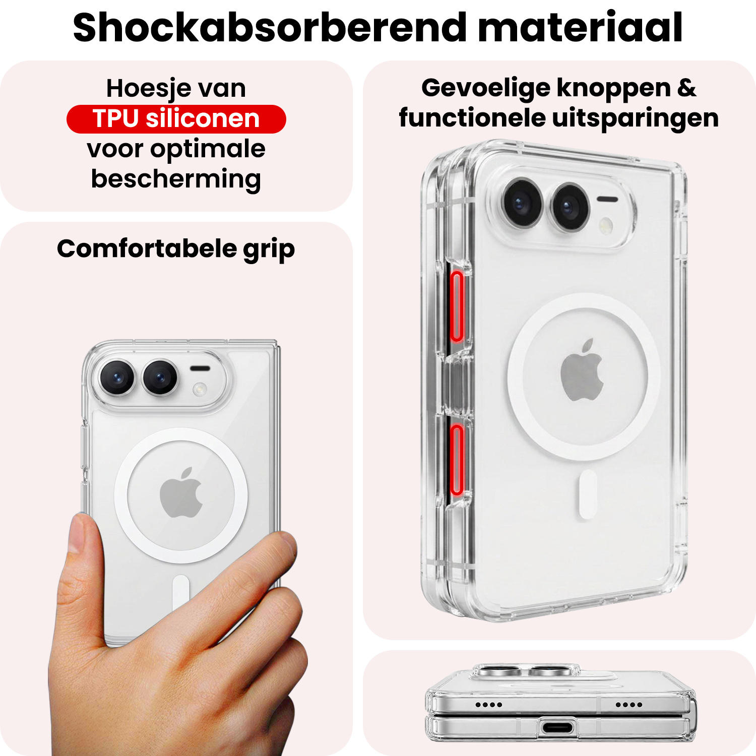 NoXx NoXx iPhone Duo Magsafe Hoesje - Transparant