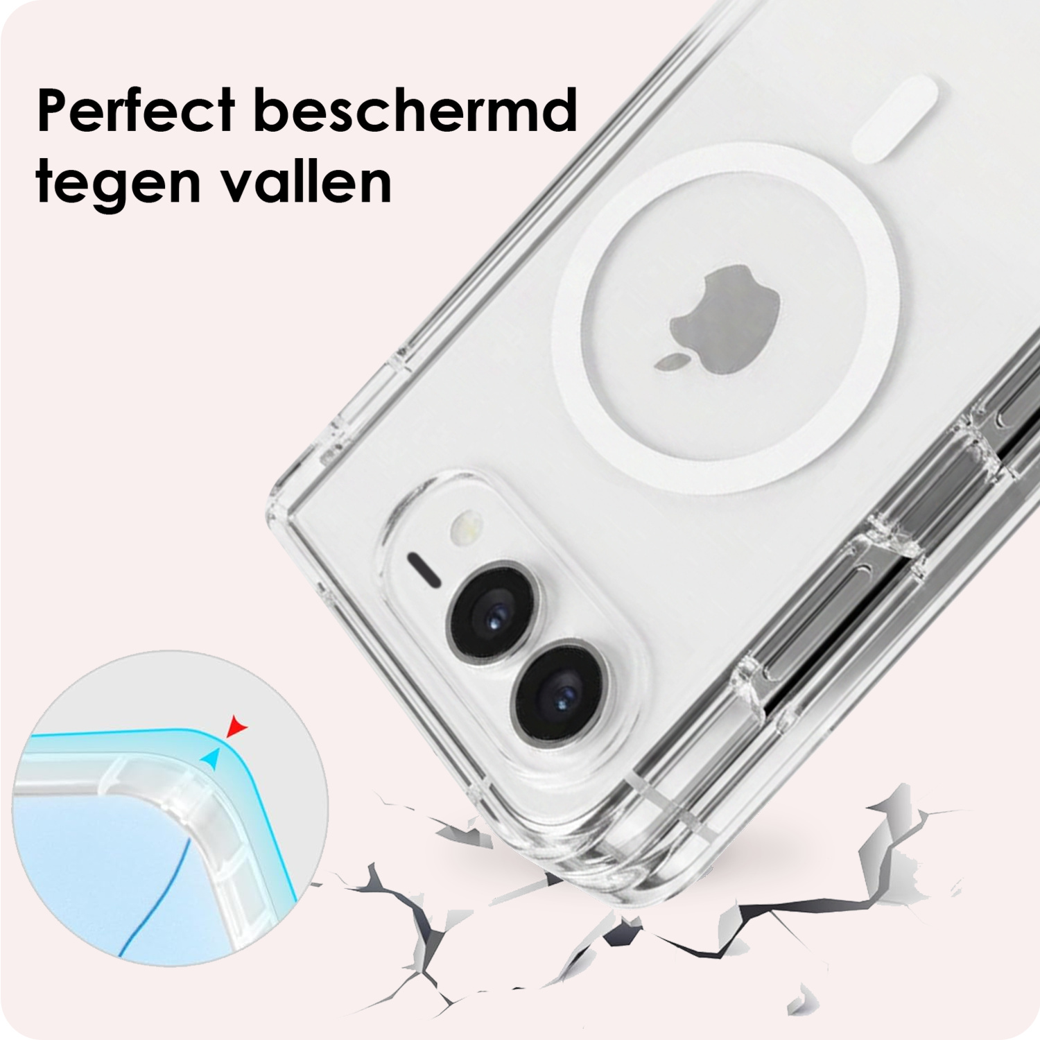 NoXx NoXx iPhone Duo Magsafe Hoesje - Transparant