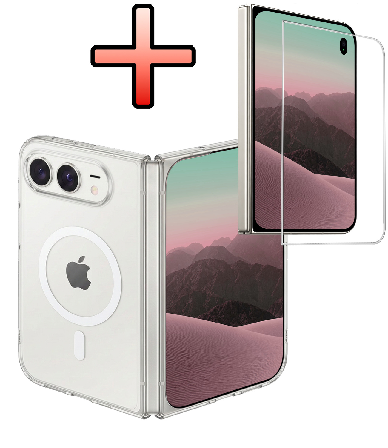 NoXx NoXx iPhone Duo Magsafe Hoesje Transparant Met Screenprotector