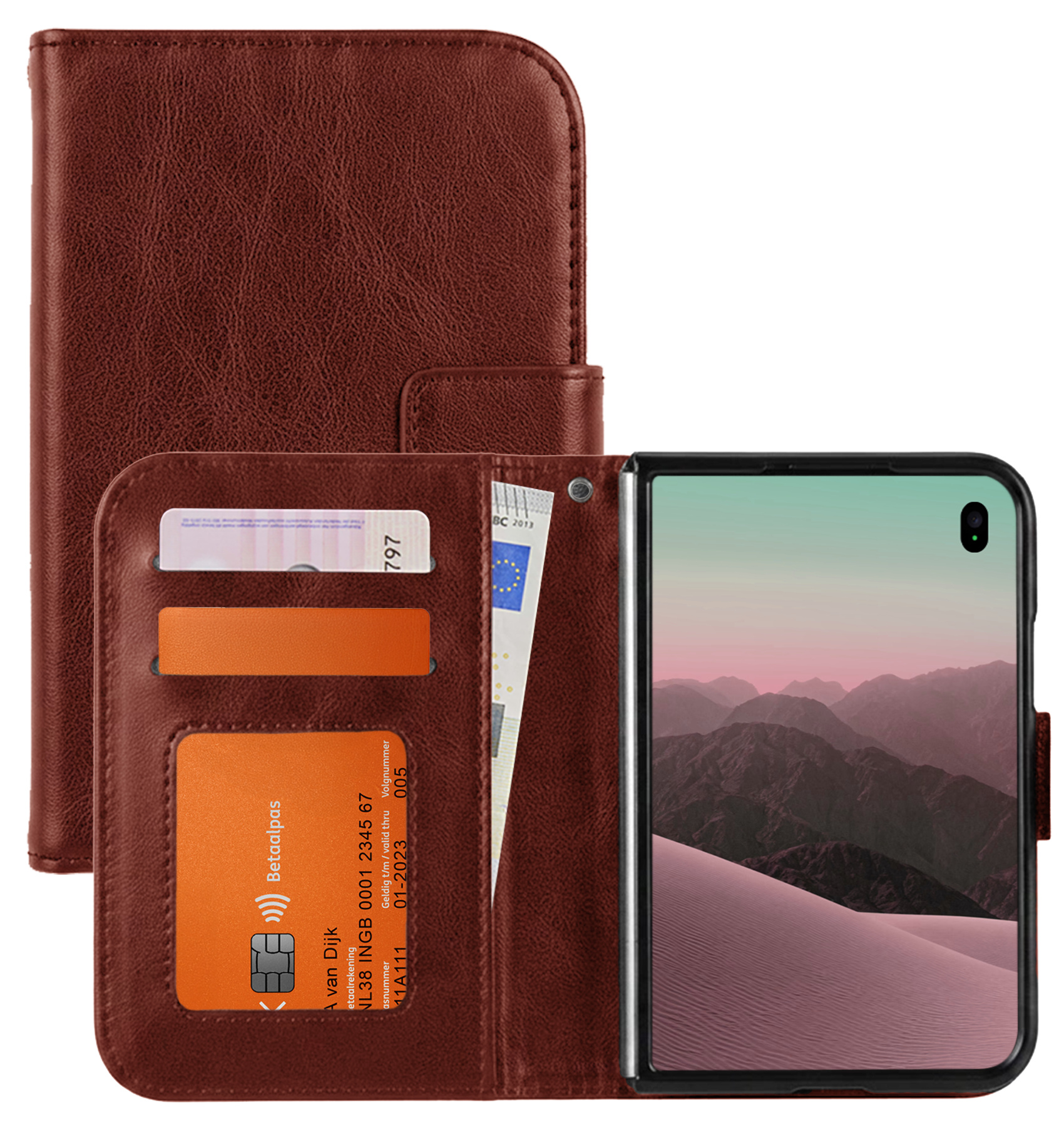 NoXx NoXx iPhone Duo Hoesje Bookcase - Bruin