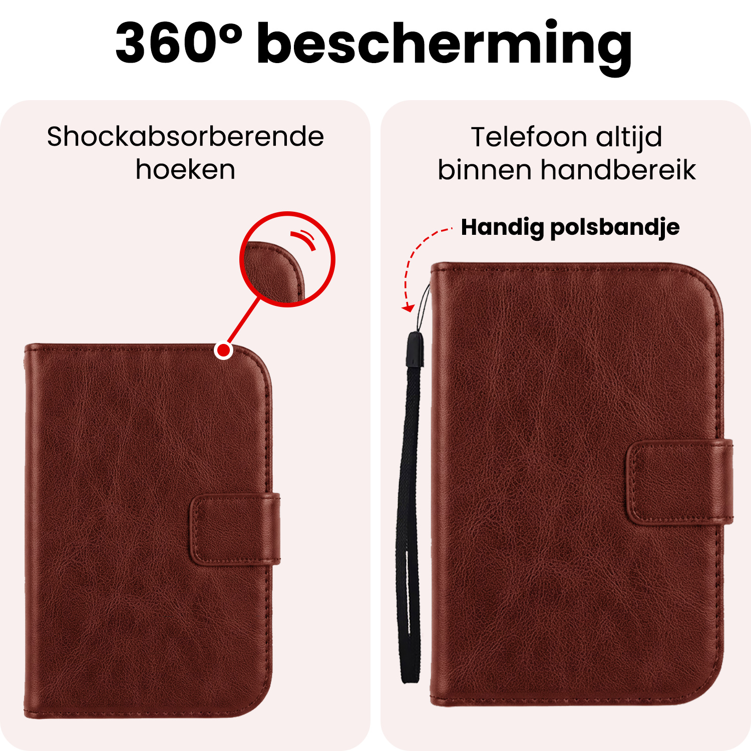 NoXx NoXx iPhone Duo Hoesje Bookcase - Bruin