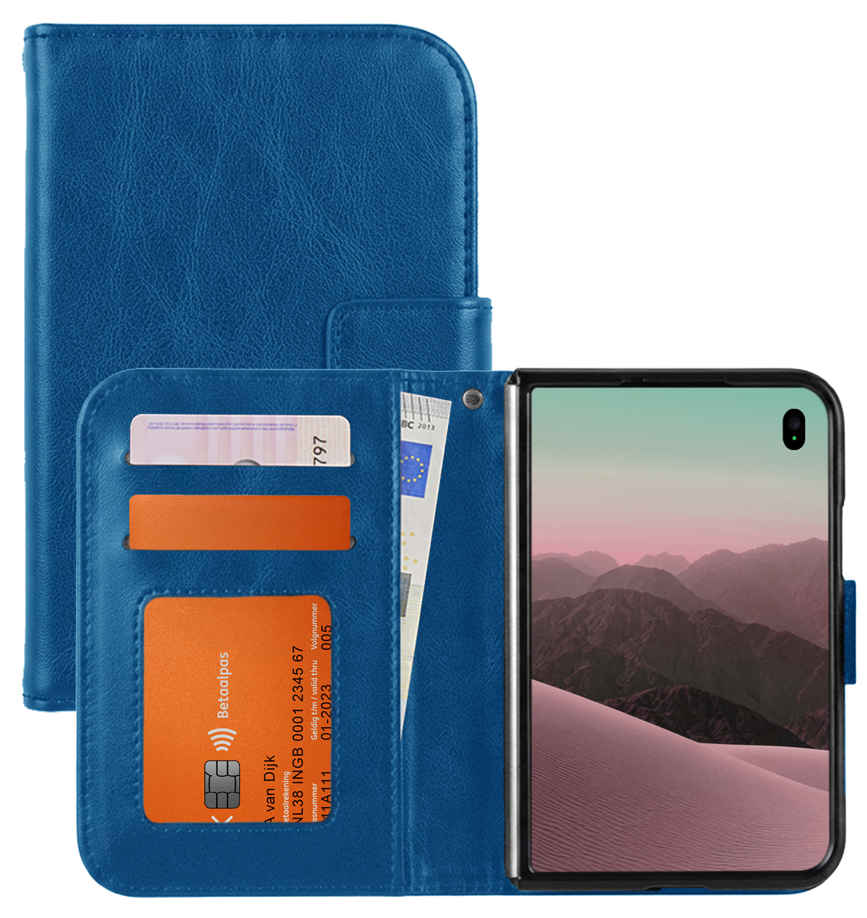 NoXx NoXx iPhone Duo Hoesje Bookcase - Donkerblauw