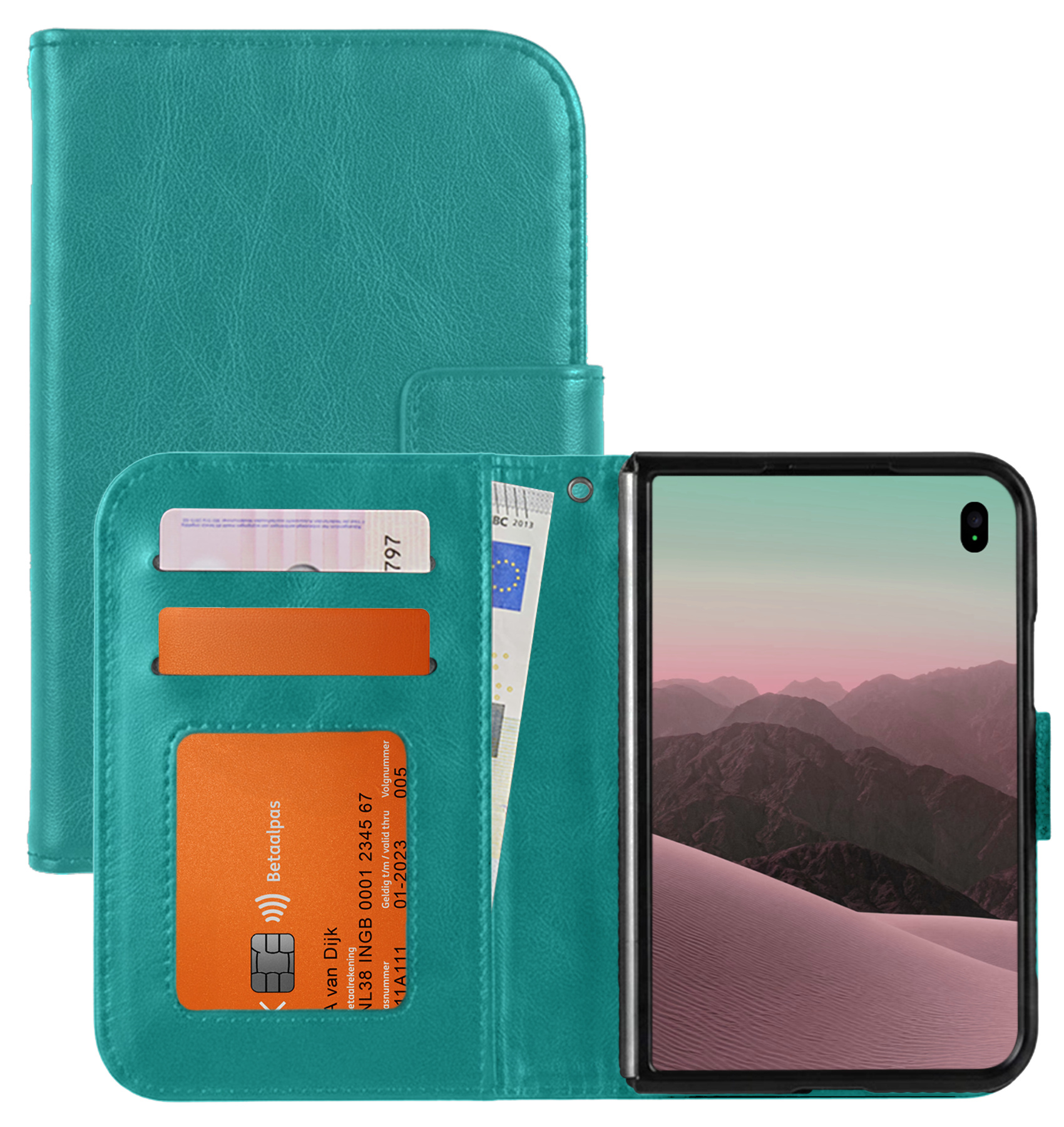 NoXx NoXx iPhone Duo Hoesje Bookcase - Turquoise