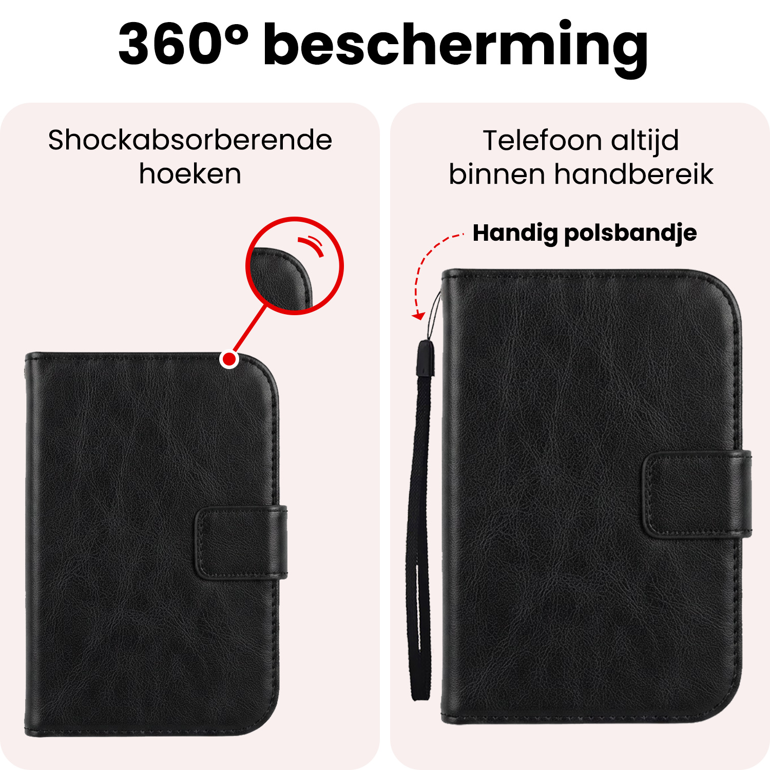 NoXx NoXx iPhone Duo Hoesje Bookcase - Zwart