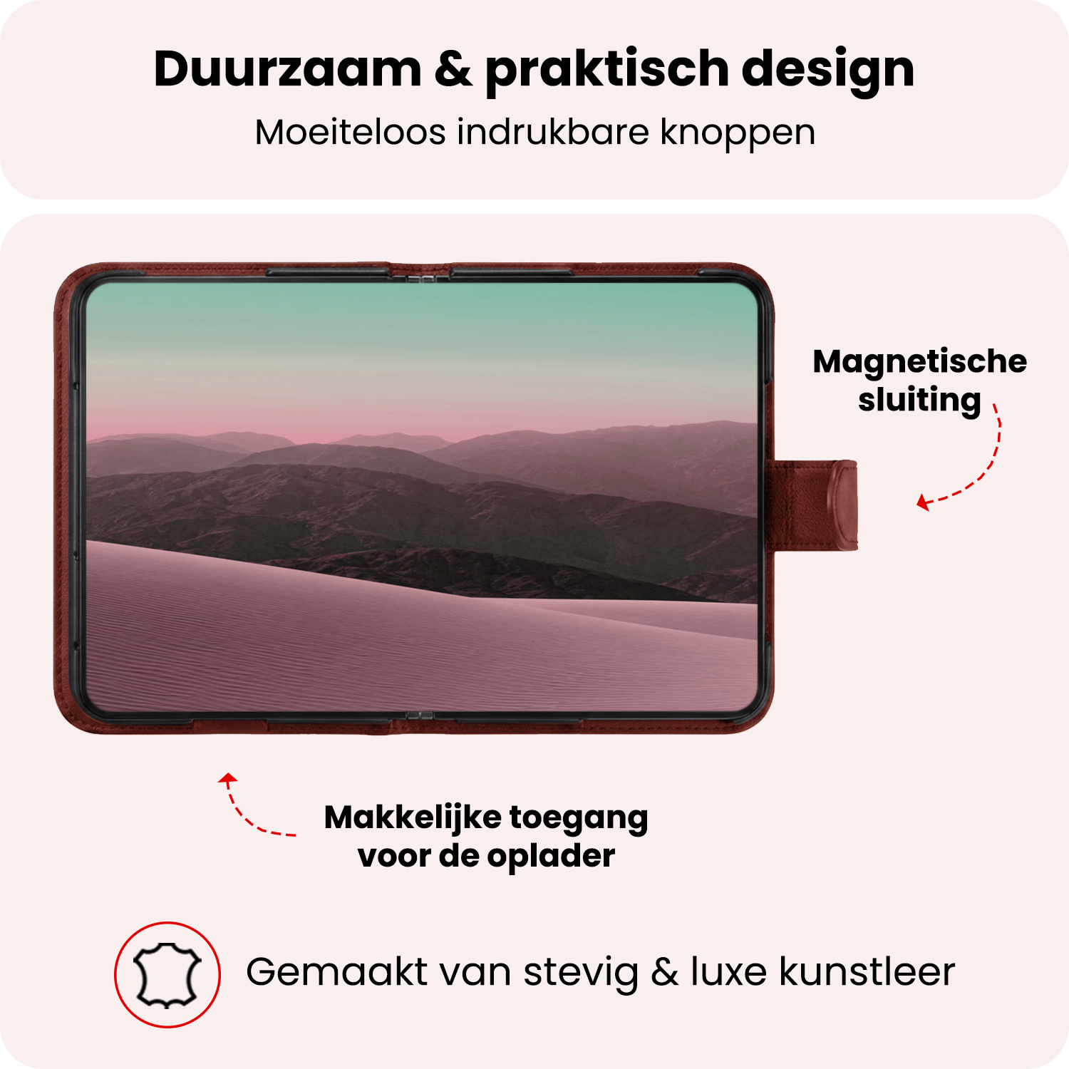 NoXx NoXx iPhone Duo Hoesje Bookcase Met Screenprotector - Bruin