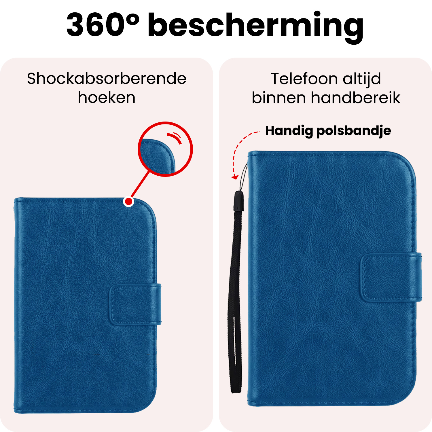 NoXx NoXx iPhone Duo Hoesje Bookcase Met Screenprotector - Donkerblauw
