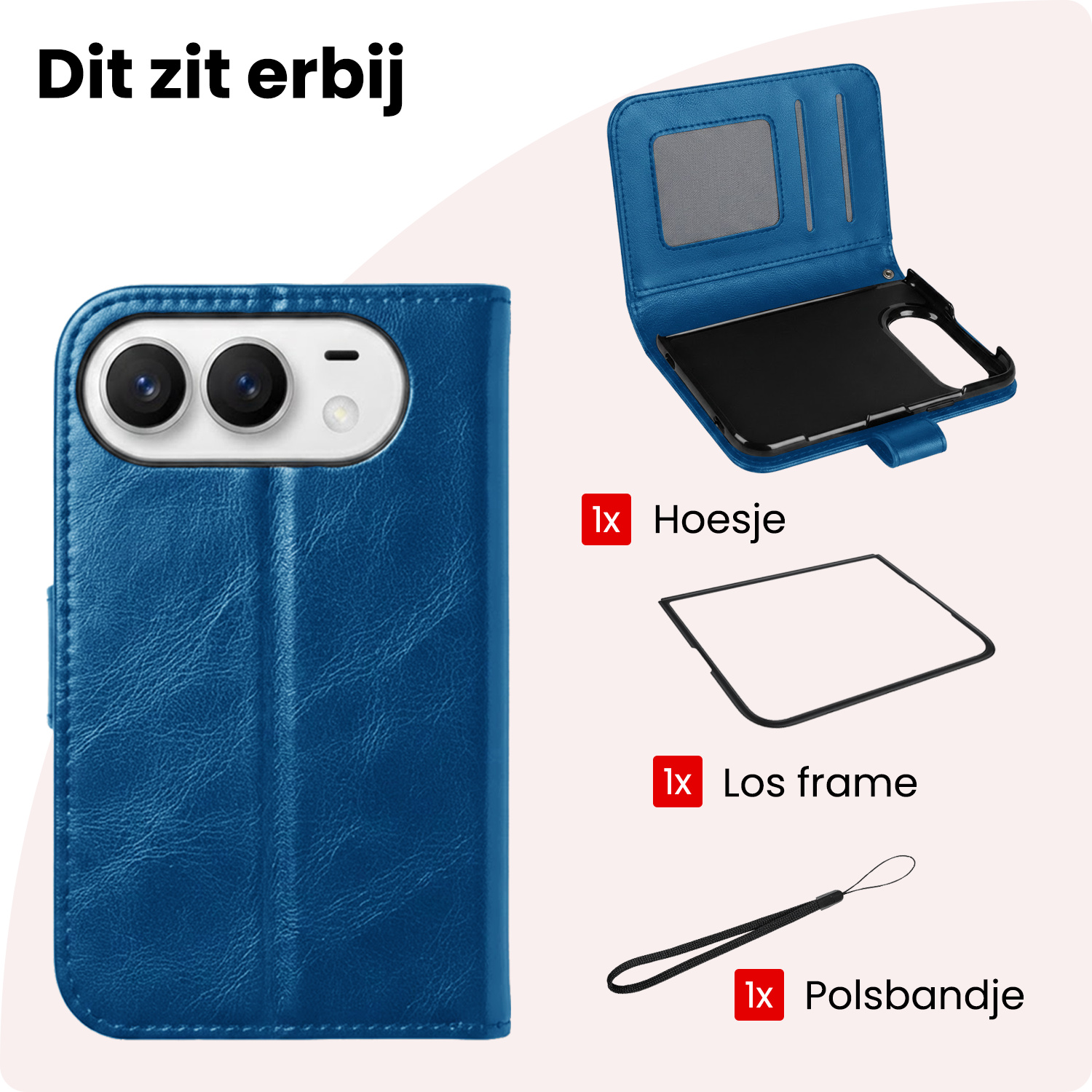 NoXx NoXx iPhone Duo Hoesje Bookcase Met Screenprotector - Donkerblauw