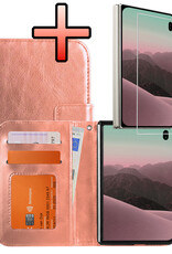 NoXx NoXx iPhone Duo Hoesje Bookcase Met Screenprotector - Rose Goud