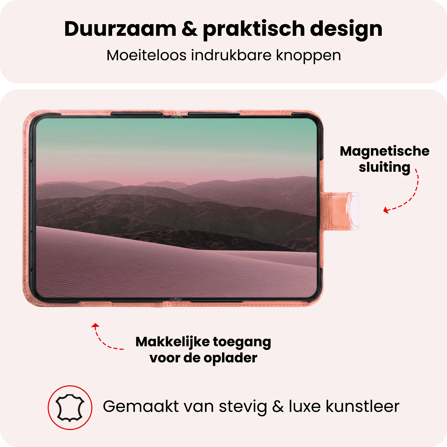 NoXx NoXx iPhone Duo Hoesje Bookcase Met Screenprotector - Rose Goud