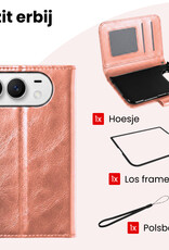 NoXx NoXx iPhone Duo Hoesje Bookcase Met Screenprotector - Rose Goud