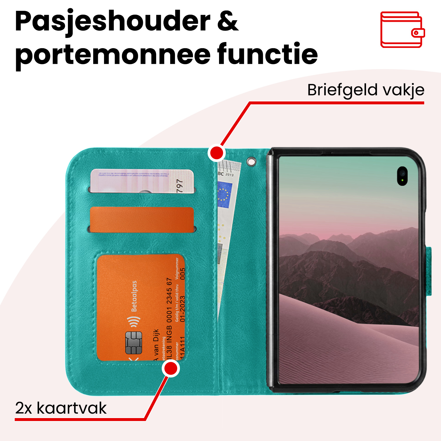 NoXx NoXx iPhone Duo Hoesje Bookcase Met Screenprotector - Turquoise