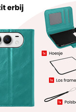 NoXx NoXx iPhone Duo Hoesje Bookcase Met Screenprotector - Turquoise