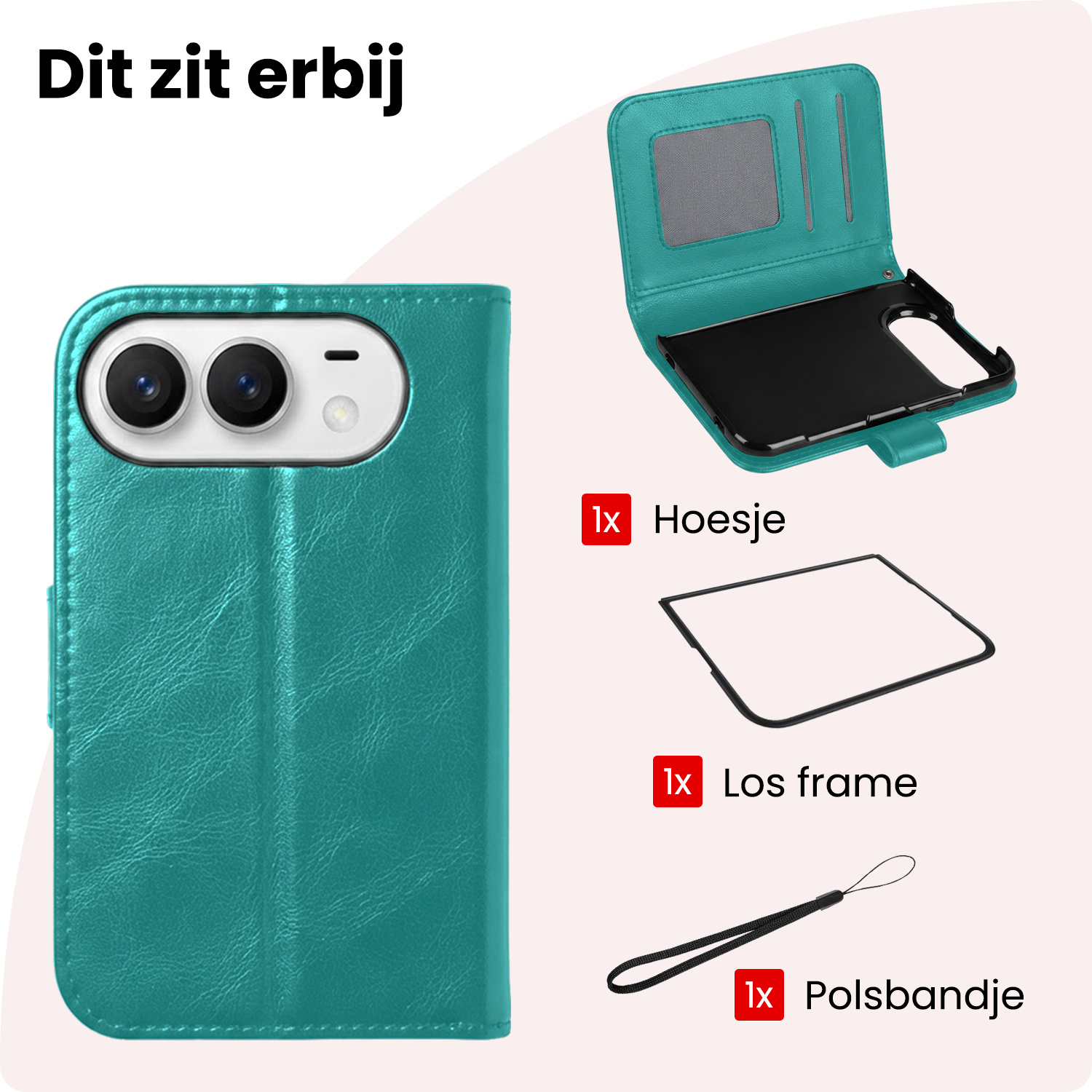 NoXx NoXx iPhone Duo Hoesje Bookcase Met Screenprotector - Turquoise
