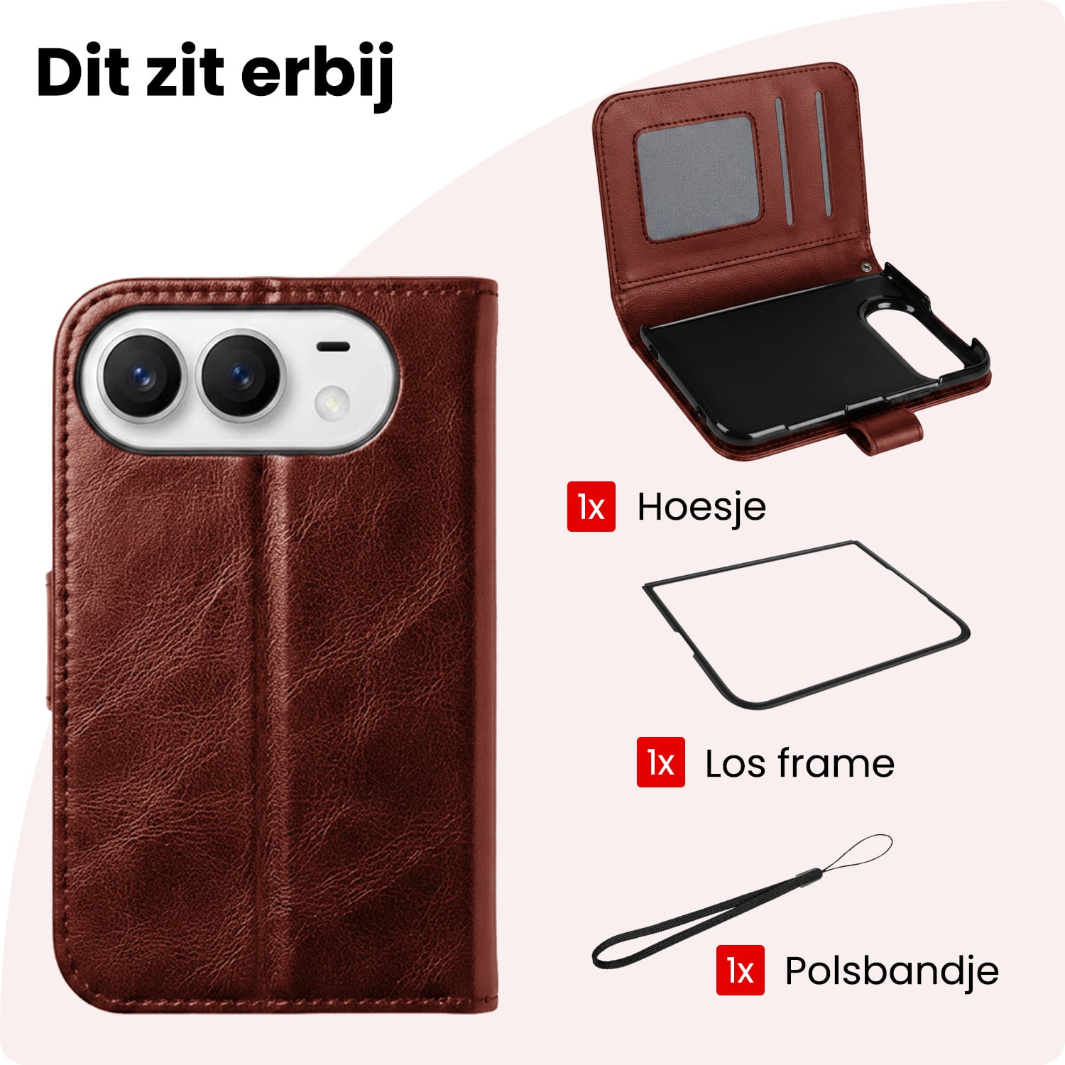 NoXx NoXx iPhone Duo Hoesje Bookcase Met 2x Screenprotector - Bruin