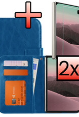NoXx NoXx iPhone Duo Hoesje Bookcase Met 2x Screenprotector - Donkerblauw